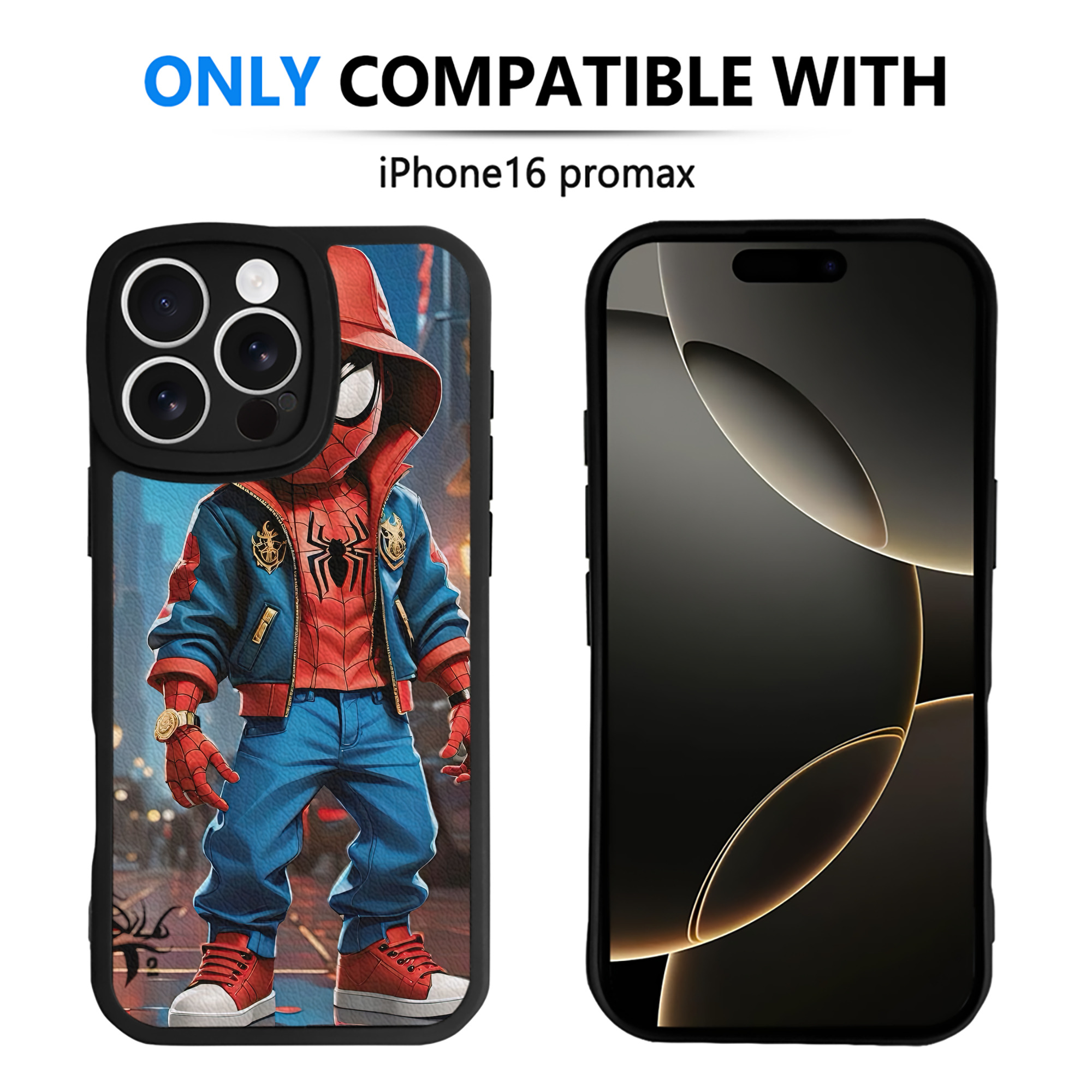 （画像用） Spider Man スパイダーマン 【iPhone 16シリーズ対応】シリコンスマホケース（レザー調） 材質：シリコン